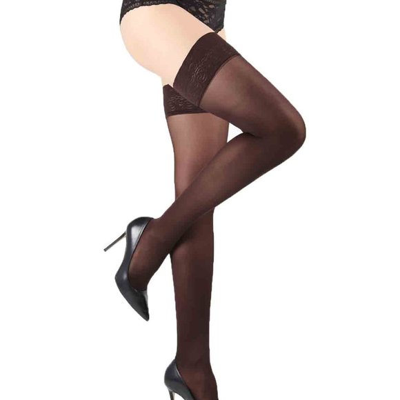 🌞3/$18🌞NWT Levante brown opaque thigh highs, Size 3/Tall/Large - Picture 2 of 3